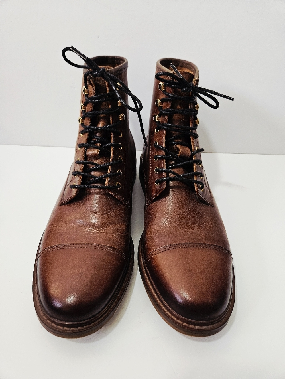 Shoe The Bear Curtis Cap Toe Boots Size 40 US 7 Brown Leather Lace Up EUC